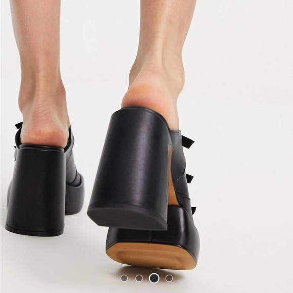 Topshop regan premium leather platform buckle mule sandal - US 8 EU 39 - Picture 2 of 7